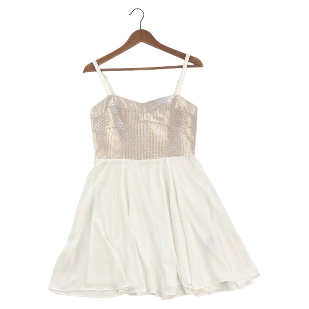 Express Metallic & Cream Cocktail Dress
